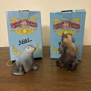 Ringling Brothers Barnum Bailey Circus Ornaments NIB Seal & Bear 1988